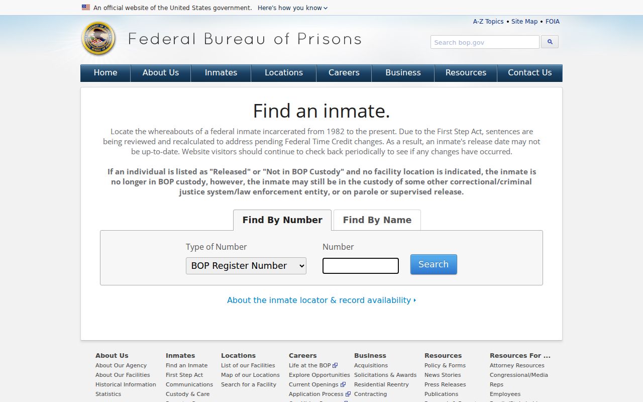 Federal inmate locator for a Jones County arrest custody search