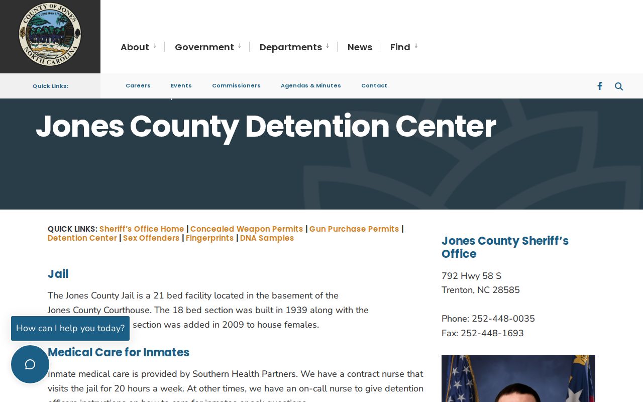 Jones County Detention Center arrest booking information
