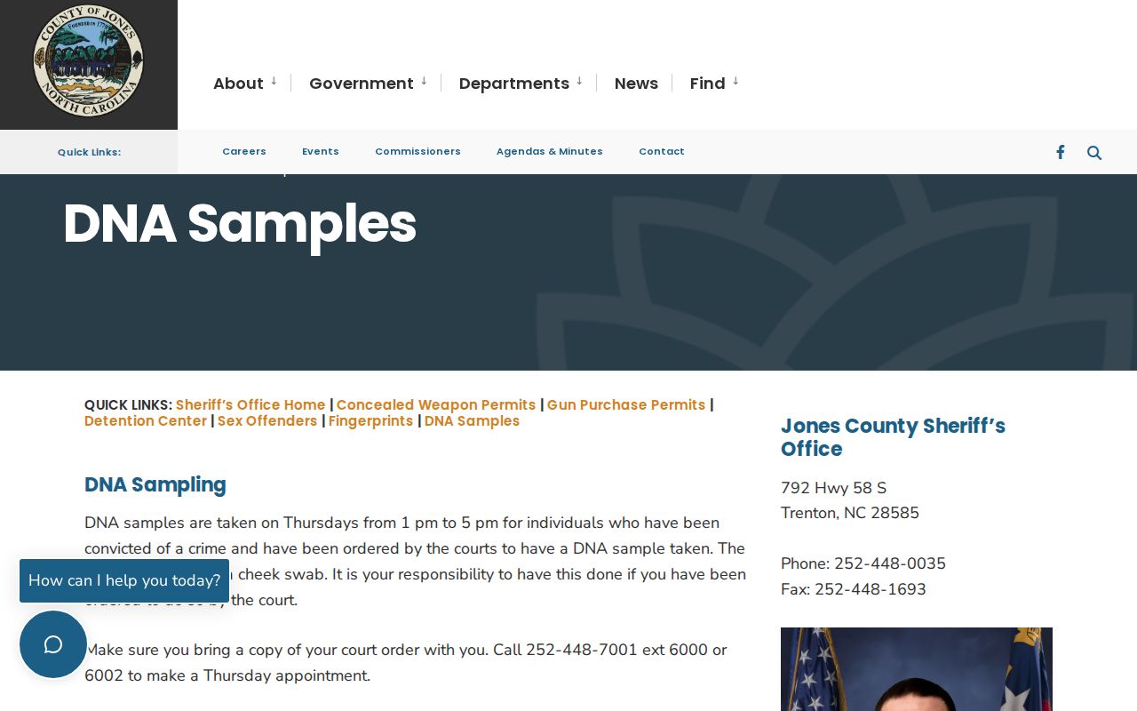 Jones County arrest case court-ordered DNA collection channel