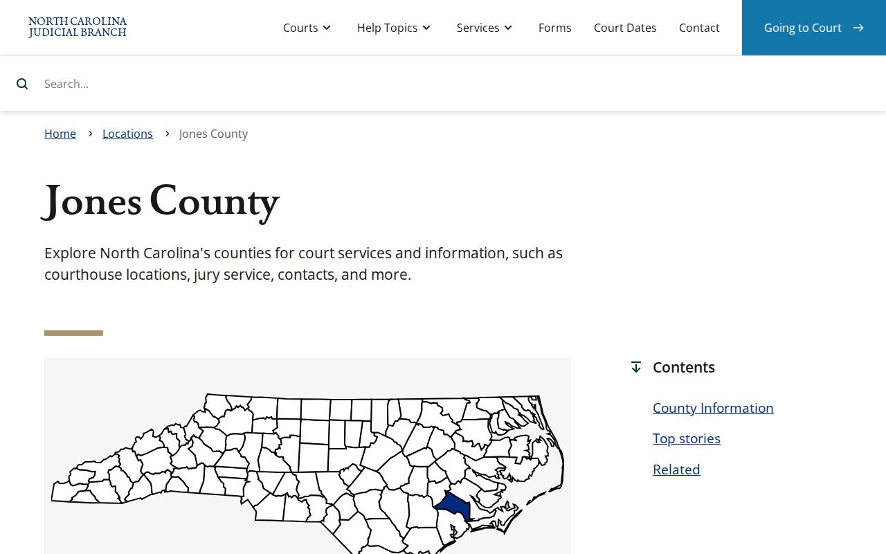 Jones County court case services and eCourts access