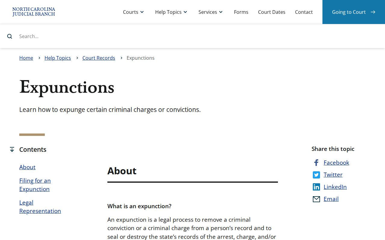 North Carolina expunction guidance for Trenton criminal records